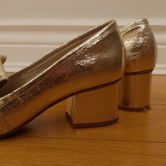 Gold Women's Loafers - Picture 4 of 7
